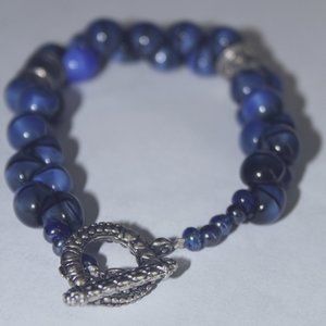 Blue Vintage Venetian Button Bracelet